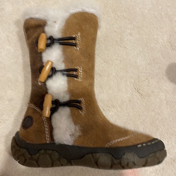 Naturino kids camel suede shearling toggle boots size 24 Italian - Picture 2 of 5